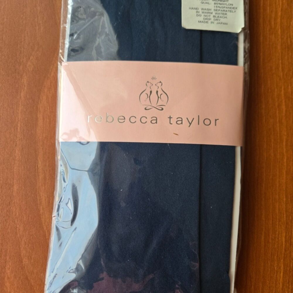 Rebecca Taylor Navy Tights Size M/L NIP | Designer Hosiery | Made in Japan